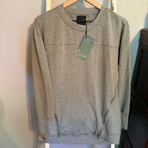 NWT Lyssé Alondra Zip Front Sweatshirt Gray Size Medium Womens